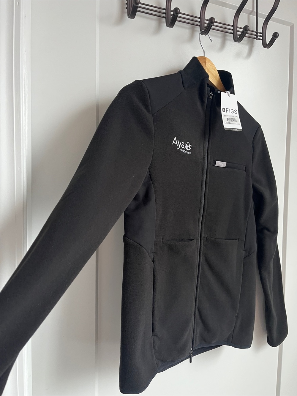 Figs Black Zip-Up Medical Jacket with Aya Healthcare Embroidery Women’s size XS - Picture 3 of 10